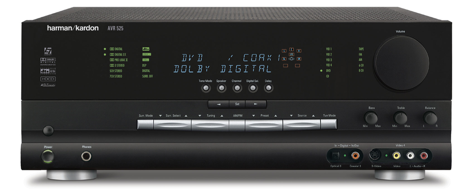 AVR 525 - Black - Audio/Video Receiver With Dolby Digital & DTS (85 watts x 2 | 70 watts x 7) - Hero